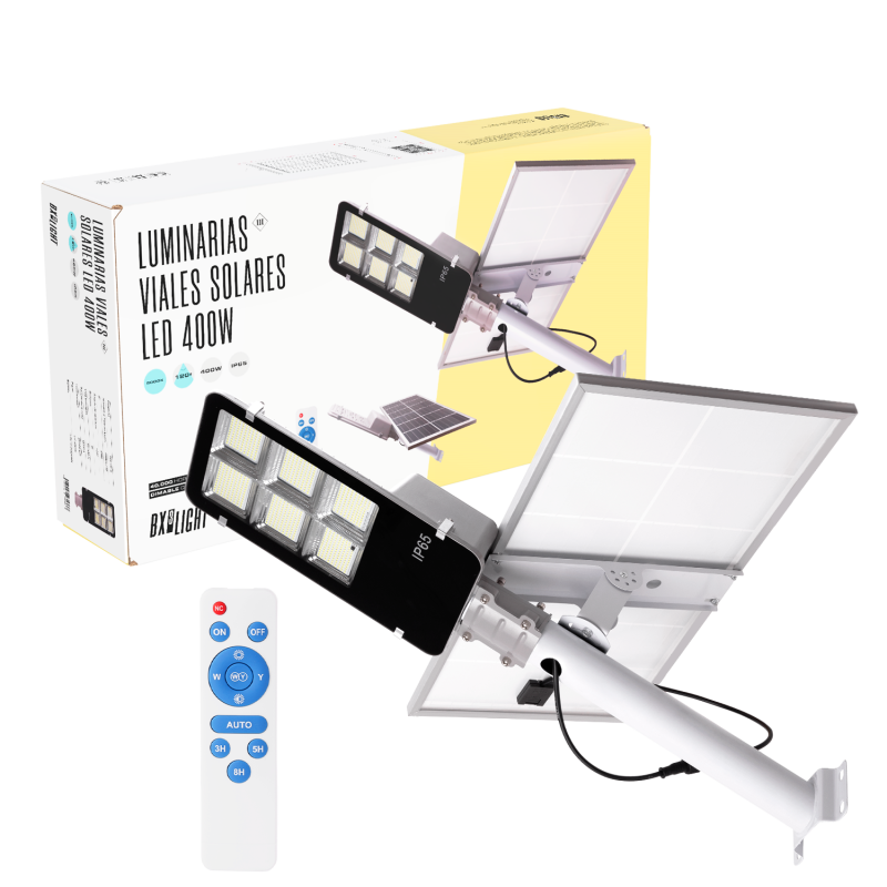 Luminarias Viales Solar  -  Alumbrado Publico -  Farolas Led -  Entornos Urbanos y Residenciales  400W IP65 6000 k  [BX3-FAR-SOL