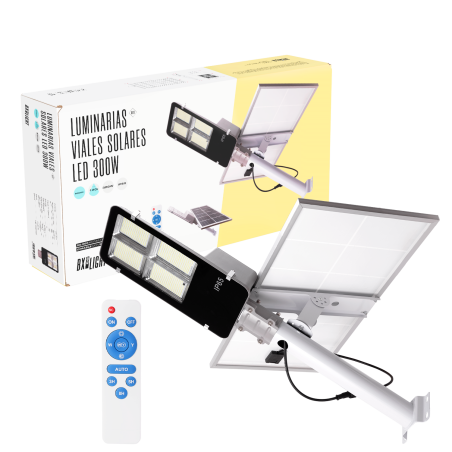 Luminarias Viales Solar  -  Alumbrado Publico -  Farolas Led -  Entornos Urbanos y Residenciales  300W IP65 6000 k  [BX3-FAR-SOL