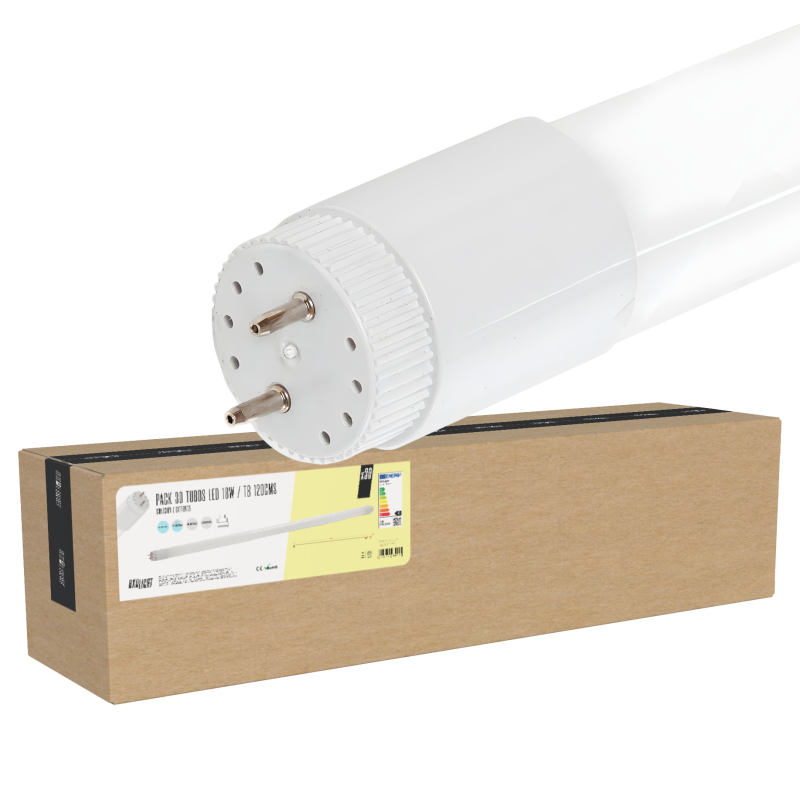 Pack 30 Tubos Led T8 18W 1.440Lm 6000ºK 1200mm 40.000H [BX3-T8-PC-1,2M-30-CW]