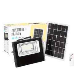 Proyector LED Solar 45W 6500K Panel: 6V/6W Batería: 3,2V/3000MaH Control Remoto    [BX3-SOLARFL-45W-01]