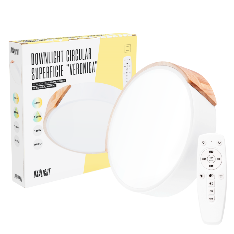 Plafón LED 18W 1.800Lm Circular Bicolor "Veronica" Temperatura Color Ajustable 40.000H   [BX3-BI-18W-03]