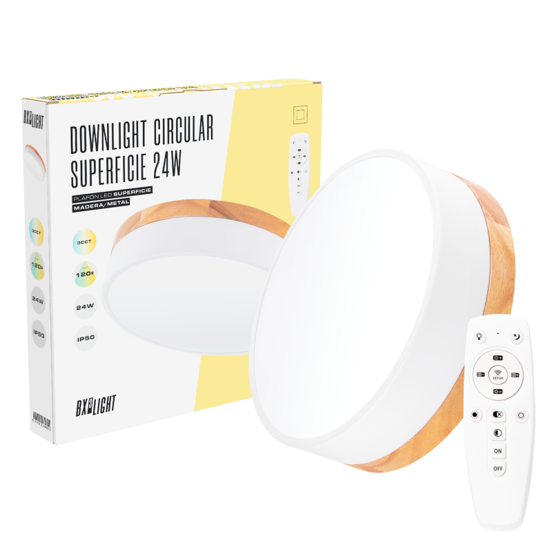 Plafón LED 24W 2493Lm Mando a Distancia (Intensidad-CCT) 10.000H   [BX3-CCT-DL24W]