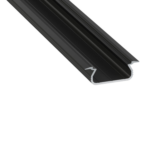 Perfíl Aluminio KIMERA-SELDE Anodizado Negro con Difusor Opal y Tapones 2,02M