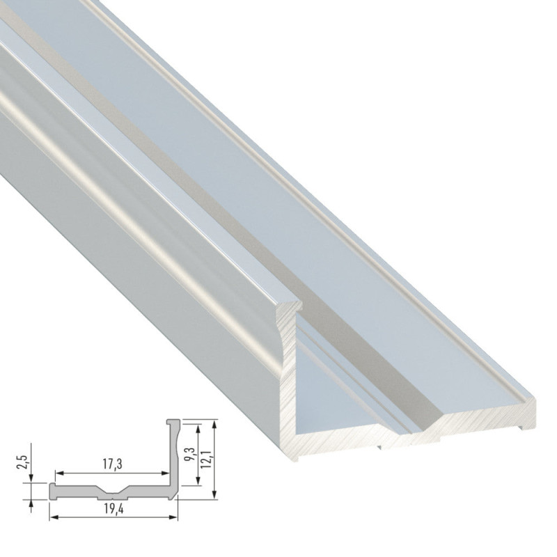 Perfíl Aluminio Tipo E 2,02M - Bruto