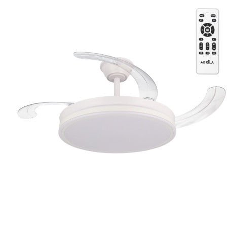 Ventilador Dc Escorpion Función Verano-Invierno 59w Blanco 4 Aspas desplegables 107d Reg.intensidad  6980lm 3000-4000-6000k Remo