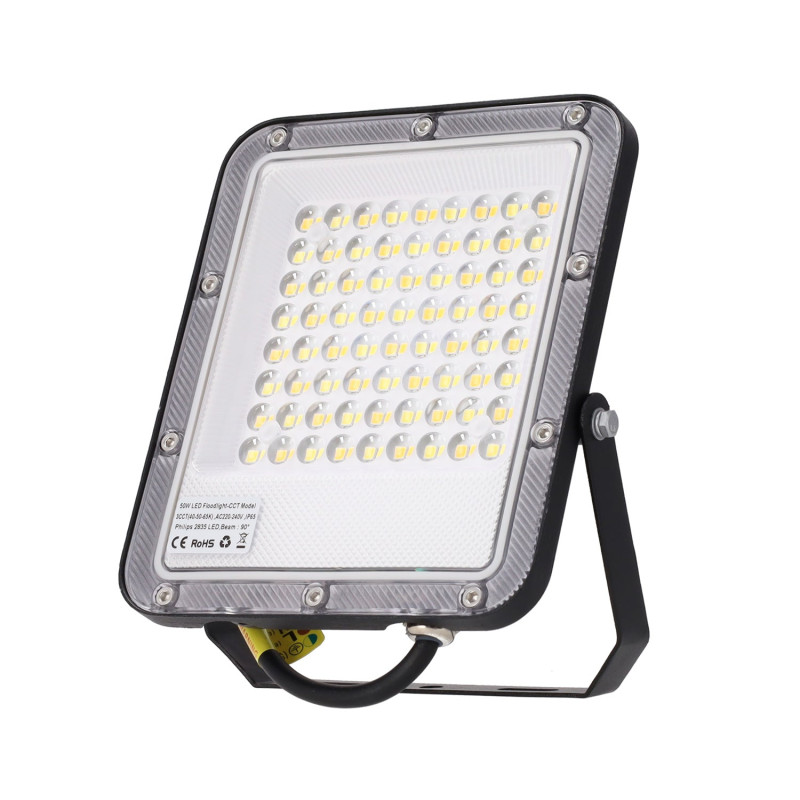 Foco Proyector LED 50W 110Lm/W 90º 220-240VAC IP65 CCT (Tonalidad Luz Regulable) 4000/5000/6500ºK