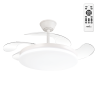 Ventilador Dc Tridente Función Verano-Invierno 59w Blanco 4 Aspas Desp.107d 6980lm Reg.intensidad  Remoto+temporizador+memoria 3