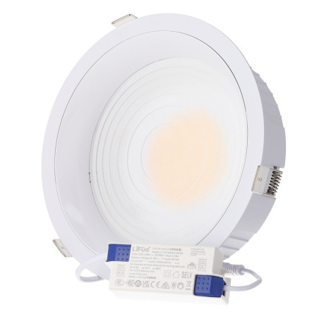 Downlight LED 40W 4 CCT (Tonalidad Luz Regulable) 140LM/W UGR17 Lifud driver