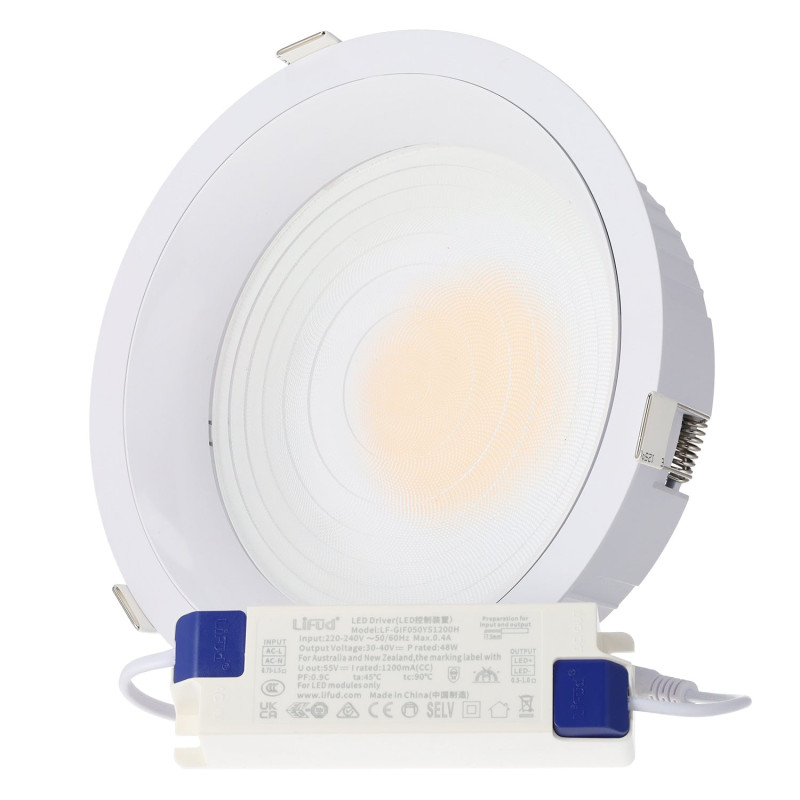 Downlight LED 50W 4 CCT (Tonalidad Luz Regulable) 140LM/W UGR17 Lifud driver