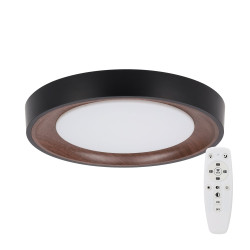 Plafón LED Decorativo 30W CCT 3000-6000ºK (Tonalidad Luz Regulable) Control Remoto Acabado Negro