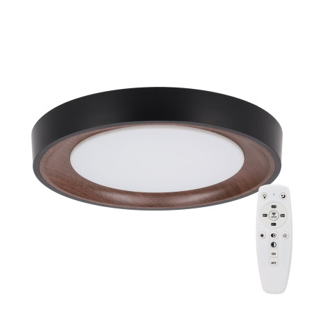 Plafón LED Decorativo 30W CCT 3000-6000ºK (Tonalidad Luz Regulable) Control Remoto Acabado Negro