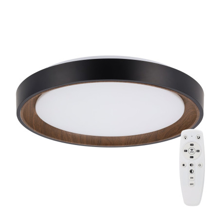 Plafón LED Decorativo 36W CCT 3000-6000ºK (Tonalidad Luz Regulable) Control Remoto Acabado Negro