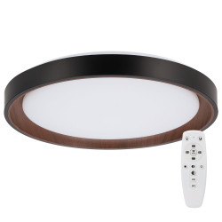 Plafón LED Decorativo 40W CCT 3000-6000ºK (Tonalidad Luz Regulable) Control Remoto Acabado Negro