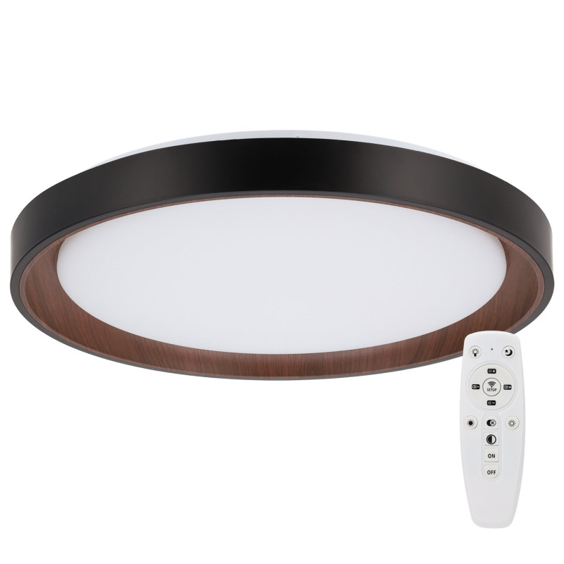 Plafón LED Decorativo 40W CCT 3000-6000ºK (Tonalidad Luz Regulable) Control Remoto Acabado Negro