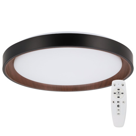 Plafón LED Decorativo 40W CCT 3000-6000ºK (Tonalidad Luz Regulable) Control Remoto Acabado Negro