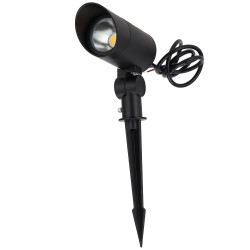 Foco Led con Pincho Jardín 18W 60º IP65 3000ºK Acabado Negro