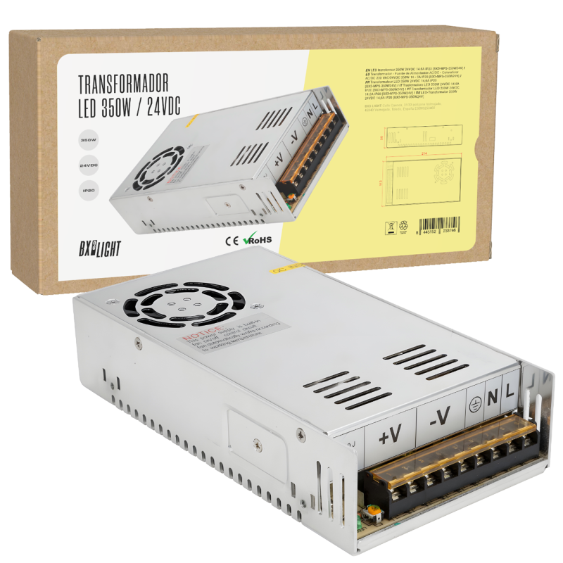 Transformador -  Fuente de Alimentación AC/DC -  Convertidor AC/DC 230 VAC/24VDC 350W 14 - 6A IP20 [BX3-MPS-350W24V]