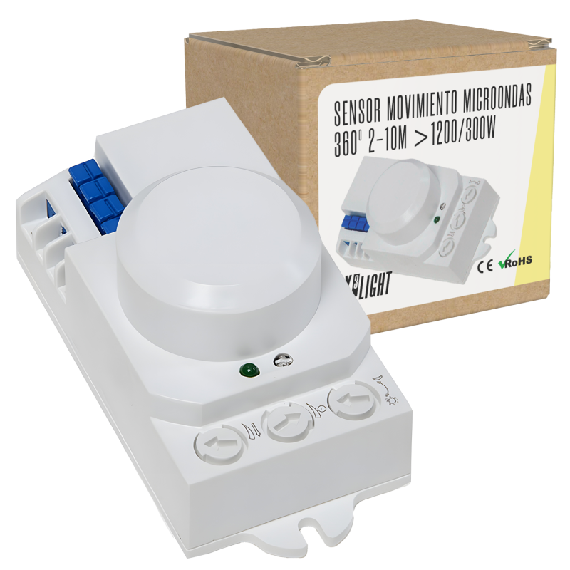 Sensor Movimiento Microondas 360º 2-10M >1200/300W [BX3-SB-BS029B]