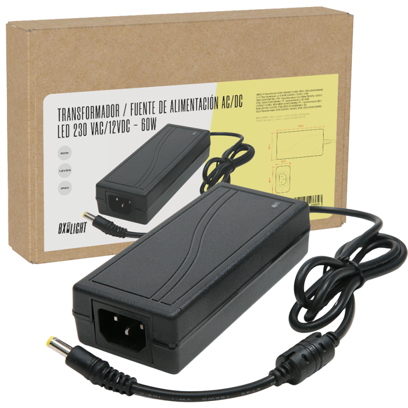 Transformador LED 60W 230VAC/12VDC IP20  [BX3-21900060W]