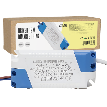 Driver 7-15W Pot.7-15W V Out 21-48VDC 300 mA Clase II TRIAC [BX3-DRDIM-12W]