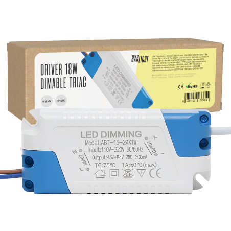Driver ABT-15-24W Pot.24W V Out 45-84VDC 280-300 mA Clase II TRIAC [BX3-DRDIM-18W]