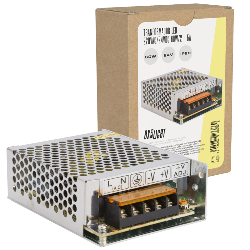 Transformador -  Fuente de Alimentación AC/DC -  Convertidor AC/DC - 220VAC/24VDC 60W/2 - 5A IP20 [BX3-TR-IP25-60W-24V]