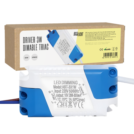 Driver 6-7W Pot.6-7W V Out 18-23VDC 300 mA Clase II TRIAC [BX3-DRDIM-6W]