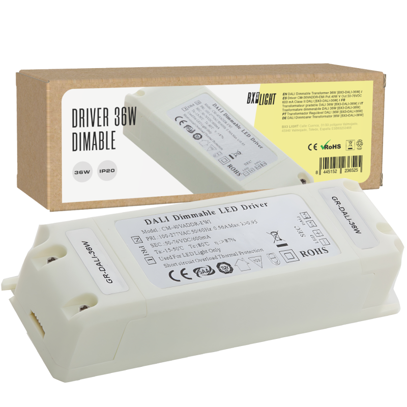 Driver CM-36VADDR-EMI Pot.40W V Out 50-76VDC 600 mA Clase II DALI [BX3-DALI-36W]