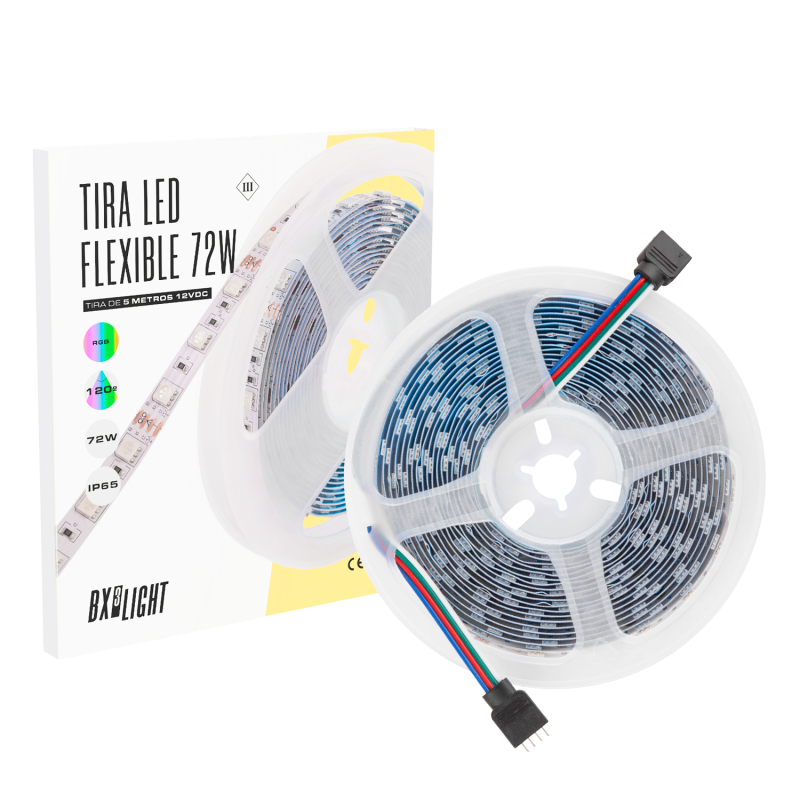 Tira de Led Flexible 72W IP20 RGB 12 VDC  5 m.  [BX3-219012]