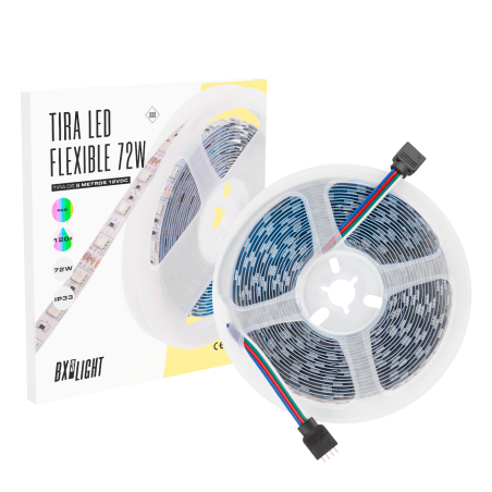 Tiras de Led Flexible 72W IP20 RGB 12 VDC  5 m.  [BX3-219012-RGB-IP33]