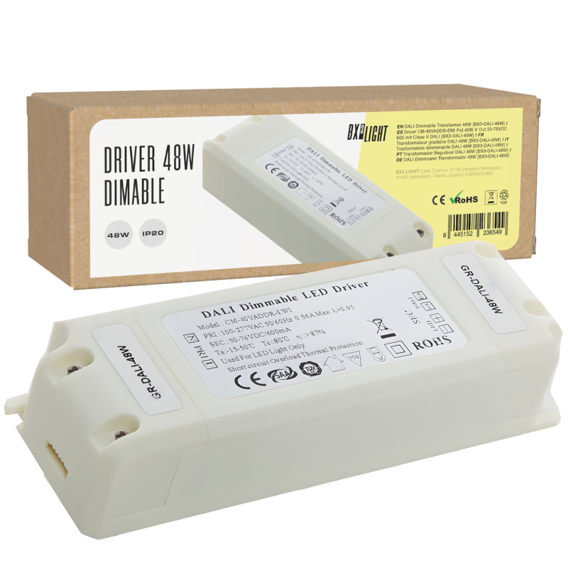 Driver CM-48VADDR-EMI Pot.40W V Out 50-76VDC 600 mA Clase II DALI [BX3-DALI-48W]