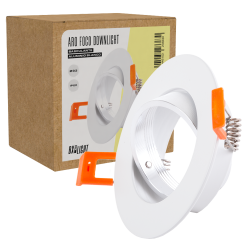 Aro Foco Downlight  Circular Basculante AluMinio Blanco 93Mm [BX3-ARO-1004]