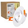 Aro Foco Downlight  Circular Basculante AluMinio Blanco 93Mm [BX3-ARO-1004]