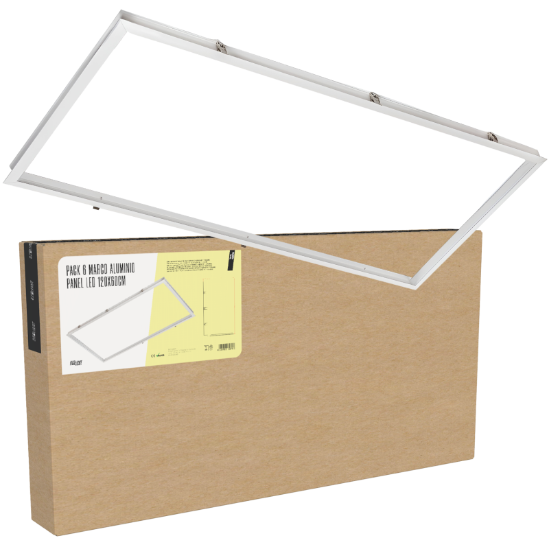 Pack 6 Marco AluMinio Panel Led 1200x600 [BX3-AF-1200x600]