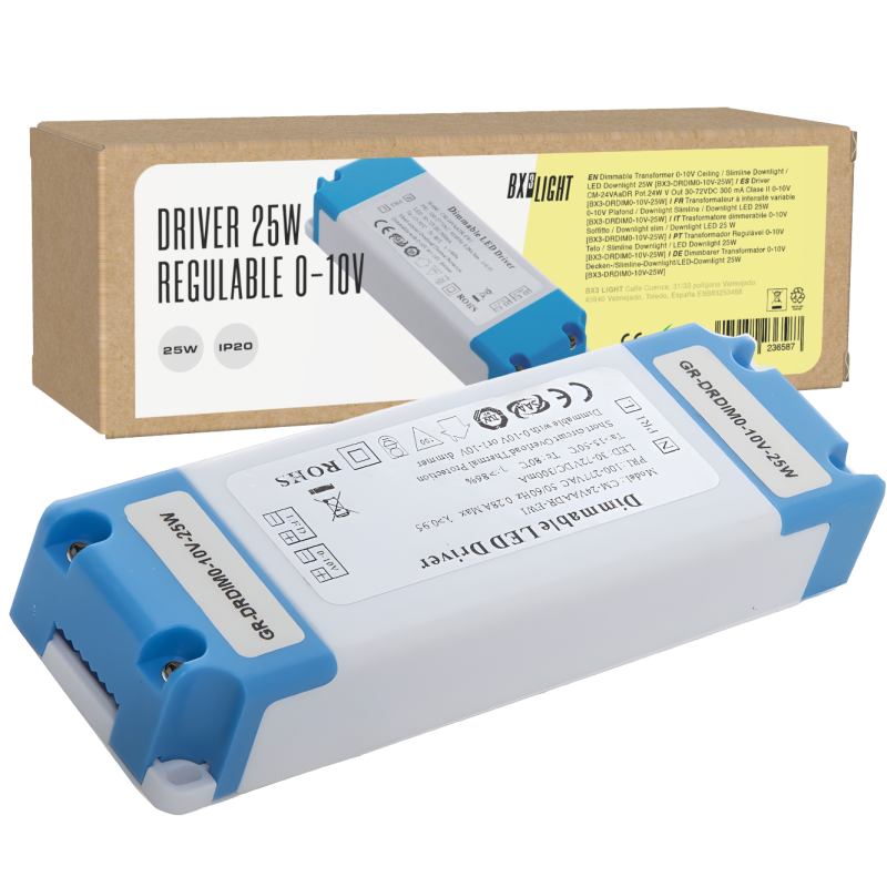Driver CM-24VAaDR Pot.24W V Out 30-72VDC 300 mA Clase II 0-10V [BX3-DRDIM0-10V-25W]