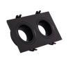 Aro Foco Downlight 2xGU10 Policarbonato Rectangular Negro