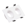 Aro Foco Downlight 2xGU10 Policarbonato Rectangular Blanco