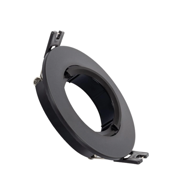 Aro Foco Downlight 1xGU10 Policarbonato Circular Negro