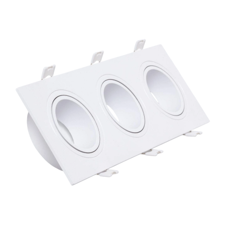 Aro Foco Downlight 3xGU10 Policarbonato Rectangular Blanco