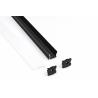 Perfil Para Tiras LED 2 metros -Negro-Difusor Opal