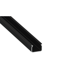 Perfíl Aluminio KIMERA-"HOM" Anodizado Negro con Difusor Opal , Tapones y Clips Sujección 2,02M