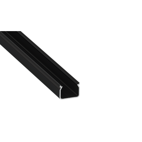 Perfíl Aluminio KIMERA-"HOM" Anodizado Negro con Difusor Opal , Tapones y Clips Sujección 2,02M