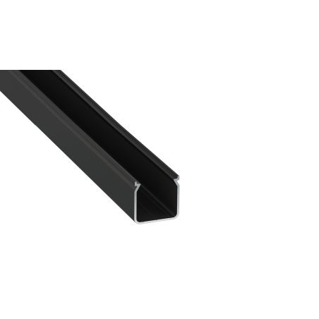 Perfíl Aluminio KIMERA-"HELSE" Anodizado Negro con Difusor Opal , Tapones y Clips Sujección 2,02M