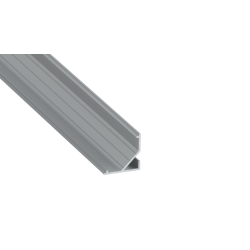 Perfíl Aluminio KIMERA-"ARRE" Anodizado Plata con Difusor Opal , Tapones y Clips Sujección 2,02M