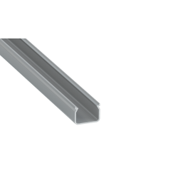 Perfíl Aluminio KIMERA-"HOM" Anodizado Plata con Difusor Opal , Tapones y Clips Sujección 2,02M