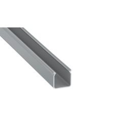 Perfíl Aluminio KIMERA-"HELSE" Anodizado Plata con Difusor Opal , Tapones y Clips Sujección 2,02M