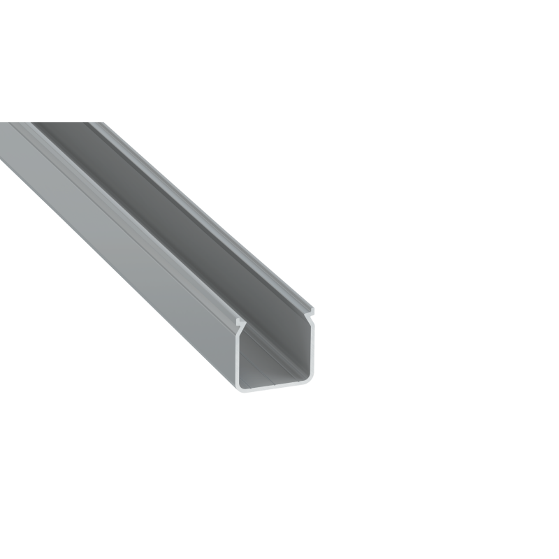 Perfíl Aluminio KIMERA-"HELSE" Anodizado Plata con Difusor Opal , Tapones y Clips Sujección 2,02M