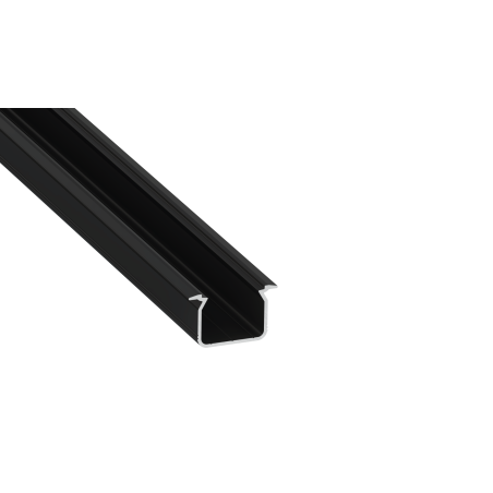 Perfíl Aluminio KIMERA-"UHRE" Anodizado Negro con Difusor Opal , Tapones y Clips Sujección 2,02M