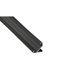 Perfíl Aluminio KIMERA-"BARDE" Anodizado Negro con Difusor Opal , Tapones y Clips Sujección 2,02M