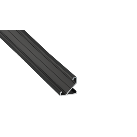 Perfíl Aluminio KIMERA-"BARDE" Anodizado Negro con Difusor Opal , Tapones y Clips Sujección 2,02M